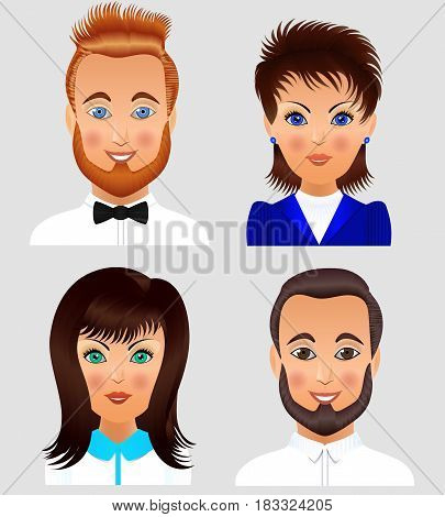 People avatar collection. Business character.  Vector icons.