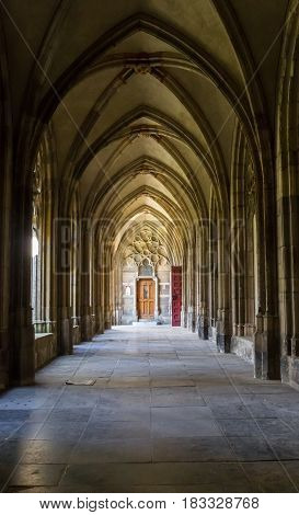 Corridor Of The Pandhof Domkerk In Utrecht