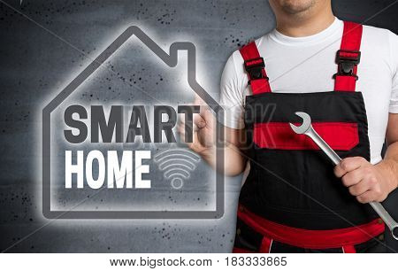 Smart Home With House Touchscreen Is Serviced By Technician