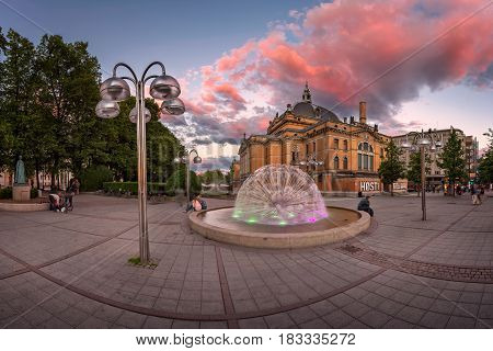 OSLO NORWAY - June 11 2014: The National Theater in Oslo. The theatre had its first performance on 1 September 1899.
