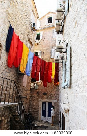 Old town, Budva. Montenegro. Old street in Budva