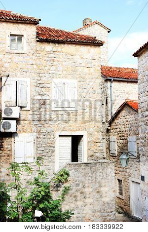 Old town, Budva. Montenegro. Old street in Budva