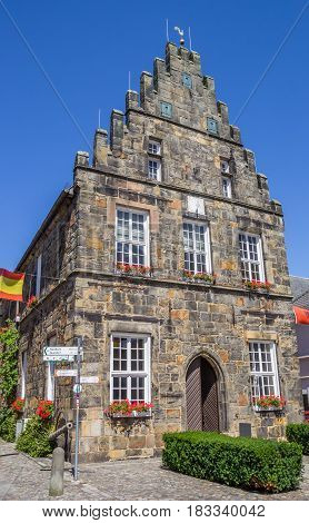 SCHUTTORF, GERMANY - JULY 19, 2016: Old town hall in the center of Schuttorf, Germany