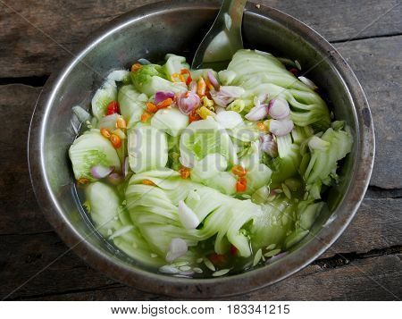 Acar Or Achat Served As A Side Dish With The Thai Food