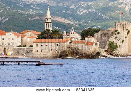 Budva old town. Montenegro, Europe. Adriatika, sea