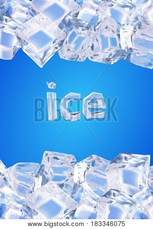 Vector illustration made with gradient mesh.Background with ice cubes
