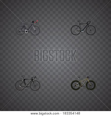 Realistic Cyclocross Drive, Bmx, Exercise Riding And Other Vector Elements. Set Of Lifestyle Realistic Symbols Also Includes Road, Bicycle, Triathlon Objects.