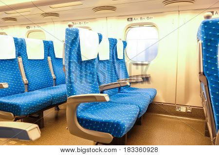 Interior Of Japanese Passengers Seat Bullet Train Hikari