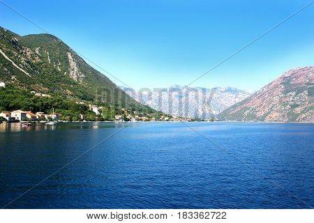 Perast, Montenegro. Bay of Kotor. Beautiful nature in Montenegro