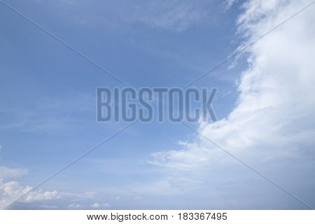 White cloud on blue sky for use in background.