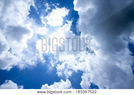 White cloud on blue sky for use in background.