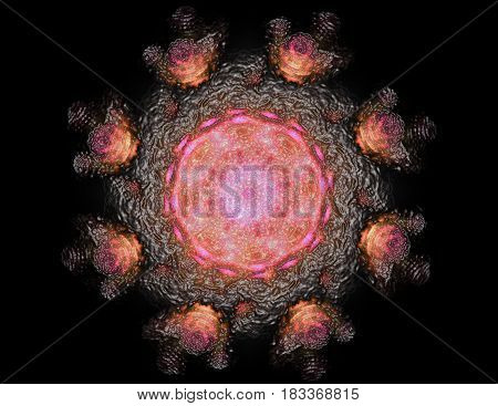 Geometry of Space series. Visually attractive backdrop made of conceptual grids curves and fractal elements suitable as element for layouts on physics mathematics technology science and education.