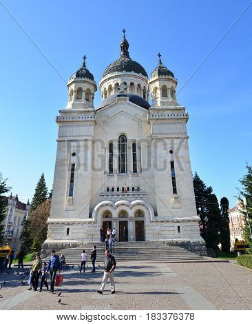 CLUJ NAPOCA ROMANIA - 04.01.2017: Archdiocesan Cathedral landmark architecture
