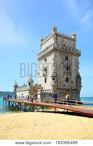 Lisbon, Portugal - May 15, 2012: Tower of Belem (Torre de Belem) in Lisbon