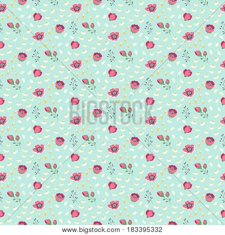 Seamless flower pattern . Vector floral print