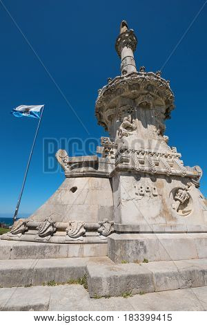 Nineteenth Century Monument To Marques Of Comillas, Comillas, Cantabria, Spain.