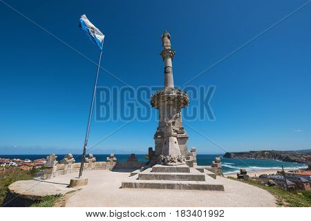 Nineteenth Century Monument To Marques Of Comillas, Comillas, Cantabria, Spain.