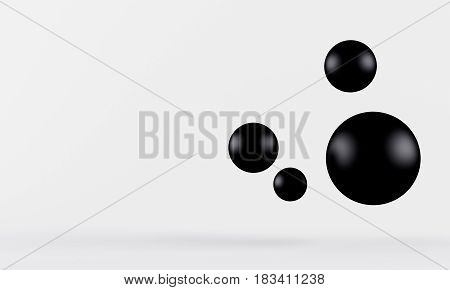 Black shpere pearl background. 3 d rendering