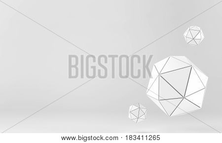 White geo shpere background. 3 d rendering