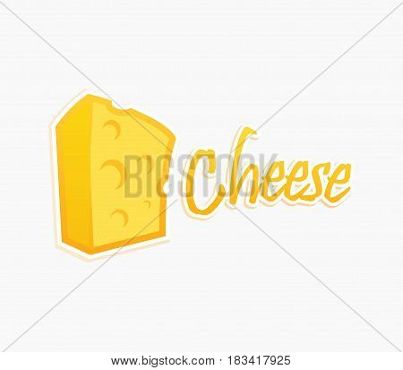Block Piece of Cheese Premium Quality Vector Logo isolated on white background Style Modern Illystration.