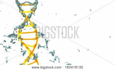Chromosome DNA gene. 3D render isolated on white