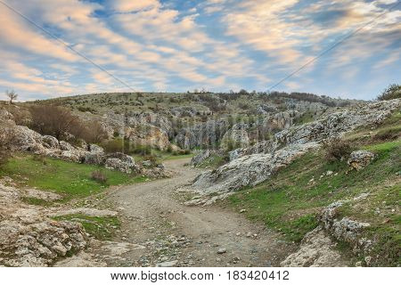Geological Reservation Cheile Dobrogei located in Constanta county Romania.