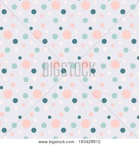 Background with blue and pink dots on blue stock vector illustration