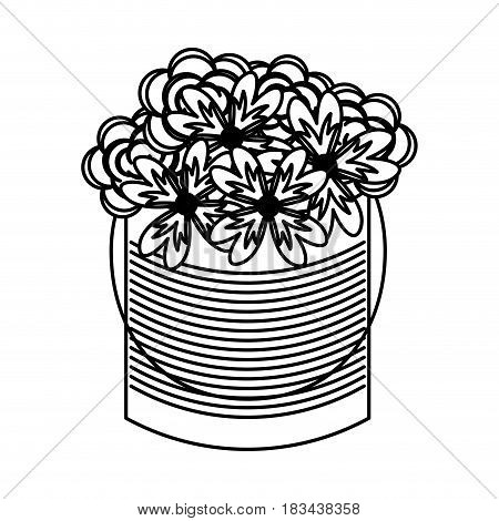 metal mason jar with flowers isolated icon vector illustration design
