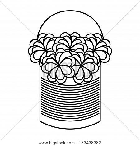 metal mason jar with flowers isolated icon vector illustration design