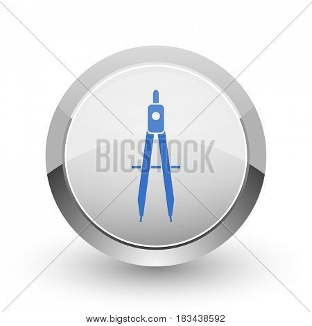 Learning chrome border web and smartphone apps design round glossy icon.