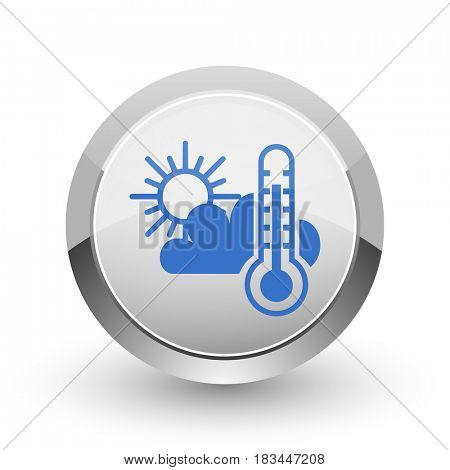 Weather forecast chrome border web and smartphone apps design round glossy icon.