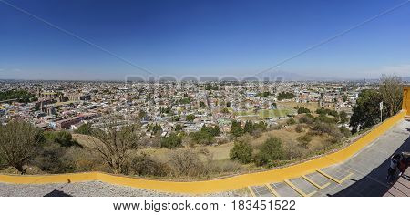 Aerial View Cityscape Of Cholula