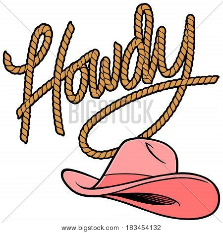 A vector illustration of a Cowgirl hat.