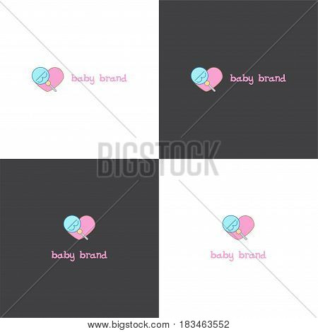 Vector eps logotype about baby goods selling in eps 10 horizontal and vertical view