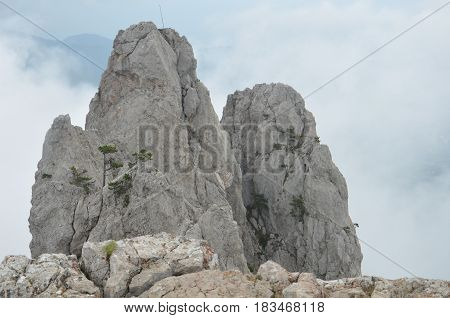 Fog Over The Rocks Of Ai Petri
