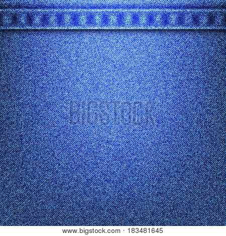 Denim jeans texture and seams without strings in the top. Vector illustration