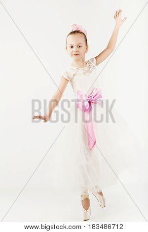 Beautiful Ballet Dancer Isolated On White Background.