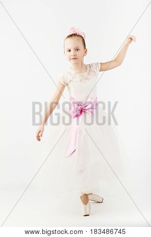 Beautiful Ballet Dancer Isolated On White Background.
