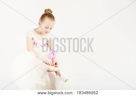 Beautiful Ballet Dancer Isolated On White Background.