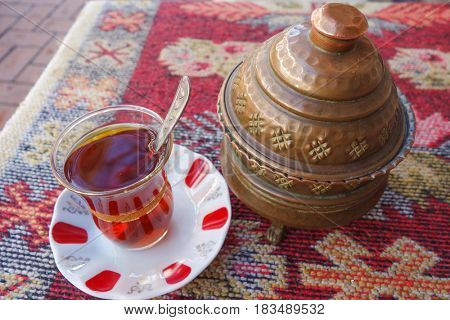 Turkish tea served in traditional Ottoman style