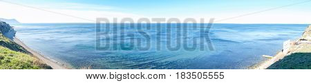 Sea panorama with clouds in the Anapa.