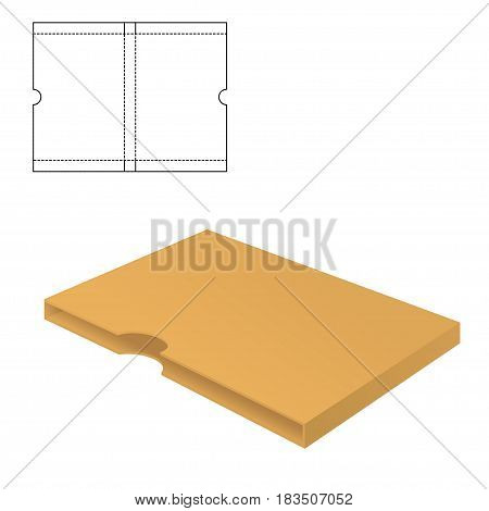 Vector Illustration of Diecut Craft Box for Design, Website, Background, Banner. Retail Folding package Template. Fold pack with dieline for your brand on it