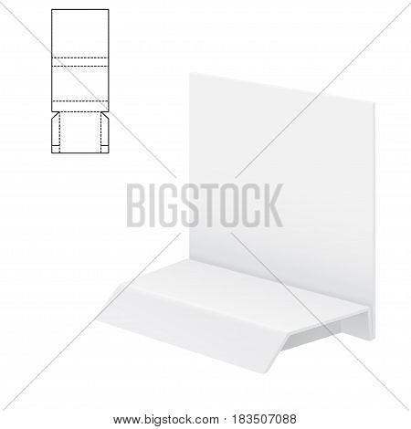 Vector Illustration of Diecut Craft Box for Design, Website, Background, Banner. Retail Folding package Template. Fold pack with dieline for your brand on it
