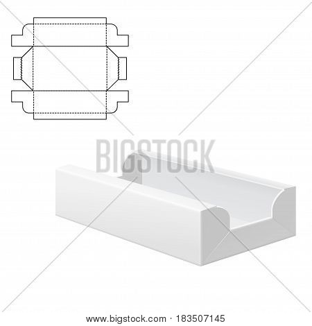 Vector Illustration of Diecut Craft Box for Design, Website, Background, Banner. Retail Folding package Template. Fold pack with dieline for your brand on it