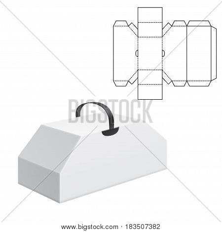 Vector Illustration of Diecut Craft Box for Design, Website, Background, Banner. Retail Folding package Template. Fold pack with dieline for your brand on it