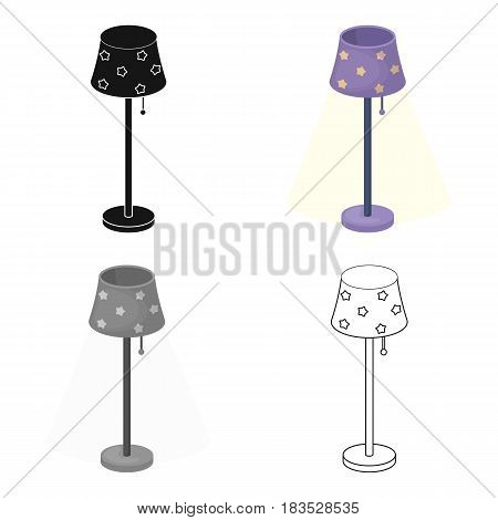 Floor lamp icon in cartoon design isolated on white background. Sleep and rest symbol stock vector illustration.