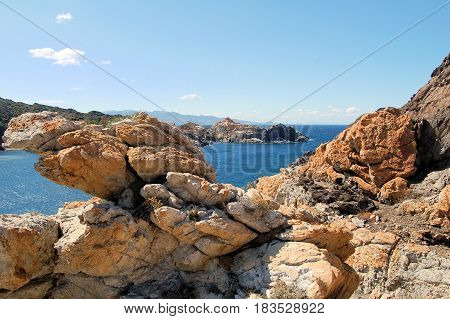 Rocky coast at seaside in North of Spain