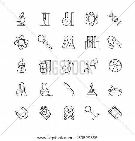 Thin line hemistry vector icons set for your design