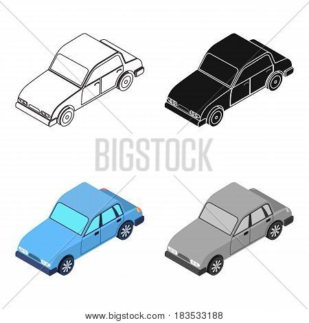Car icon in cartoon design isolated on white background. Transportation symbol stock vector illustration.