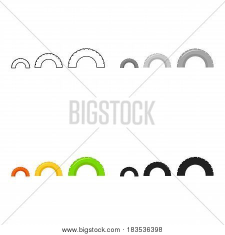 Tire on playgarden icon in cartoon style isolated on white background. Play garden symbol vector illustration.